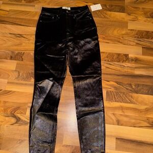 Free People Black Phoenix Coated High Waist Skinny Jeans Size 29 NWT whimsy goth